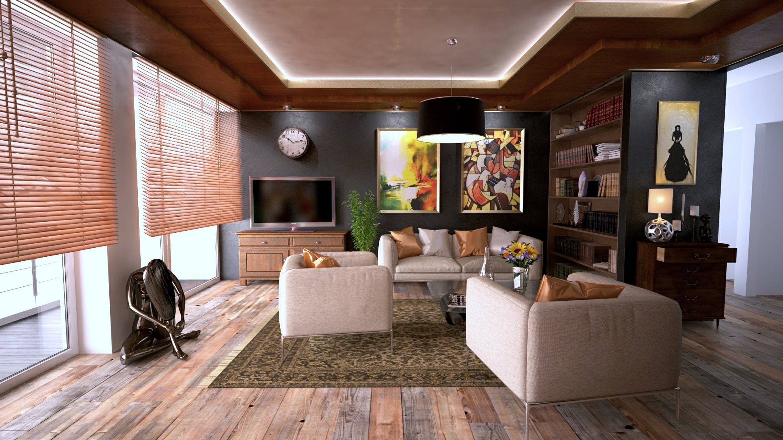 Wide living room